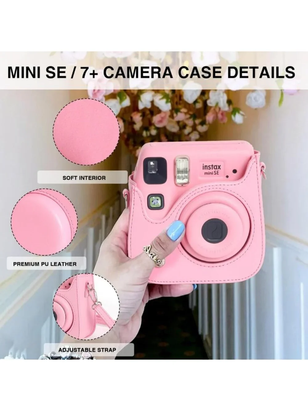 Pink Mini SE Kit for Instax Mini SE/7+ Instant Camera - Essential Accessories